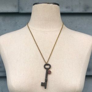 Vintage Skeleton Key Necklace Handmade OOAK Long